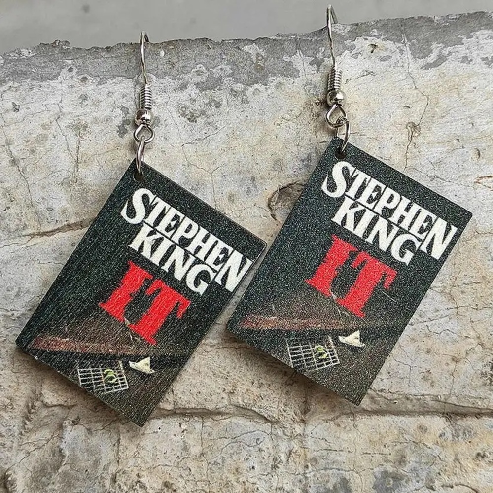 New IT Stephen King wood earrings